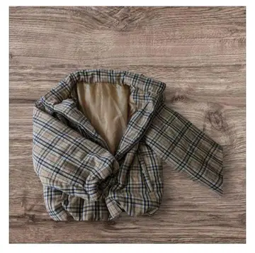 POSHALMA 체크 무늬 다운 자켓 베이지 계열 L