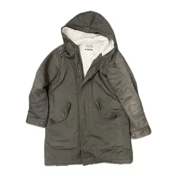 올리브 그린 플리스 안감 모즈 코트