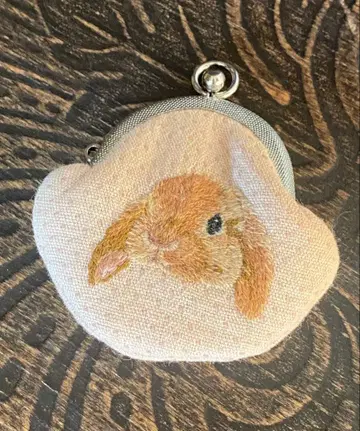 손자수 늘어진 귀 토끼 가마구치 코인 케이스