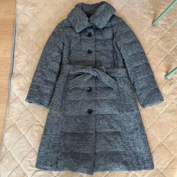 로라 애슐리 다운 코트 7호 헤링본 그레이