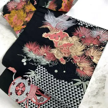 앤티크 당사자 소나무 북 나고야 오비 블랙 #1395