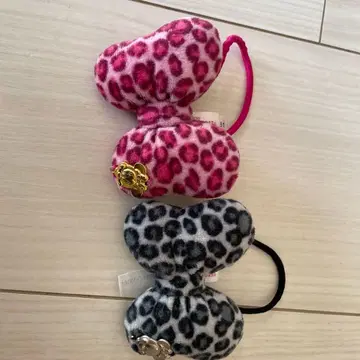 미니 레오파드 무늬 머리끈 2개 세트