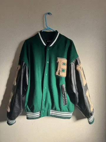 AELFRIC EDEN 바시티 자켓 M 그린/블랙