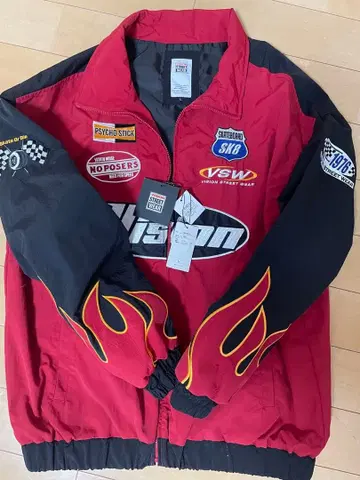 Vision 스트릿웨어 자켓 레드/블랙 L