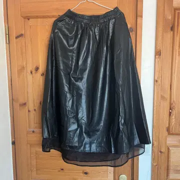 여성용 인조 가죽 롱 스커트