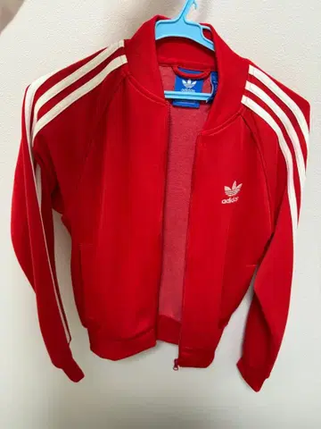 adidas 3선 라인 레드 저지 XS