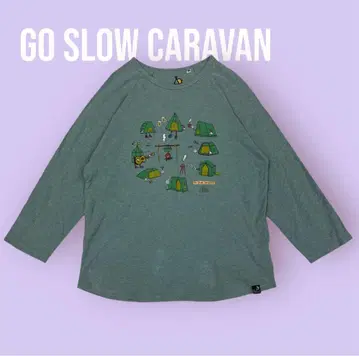 goslowcaravan 티셔츠 그린 프린트 사이즈 4 S1328