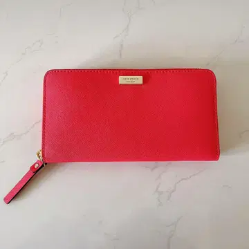 케이트 스페이드 라운드 지퍼 장지갑 레드 오렌지 핑크