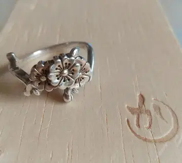 카스우 공방 벚꽃 꽃가지 벚꽃 반지 약 8호