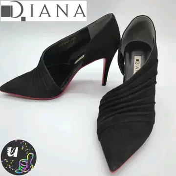 다이애나 블랙 스웨이드 하이힐 펌프스