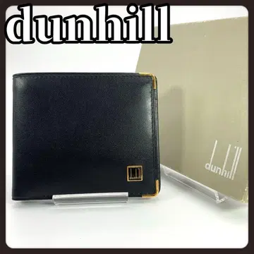 던힐 dunhill 접이식 지갑 지갑 블랙 골드 로고