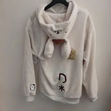 택 포함 새상품 폼폼푸딩 쿠션으로도 변신하는 캐릭터 후드티 M 사이즈