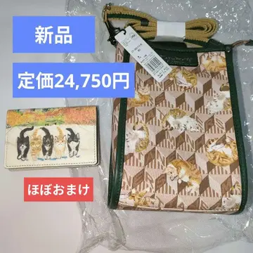 최종 가격 새상품 맨해트너즈 숄더백 모노그램 고양이 패턴 패스 케이스