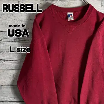 [ USA 제조 ] 러셀 애슬레틱 무지 맨투맨 앞 V 가제트 남성용 L