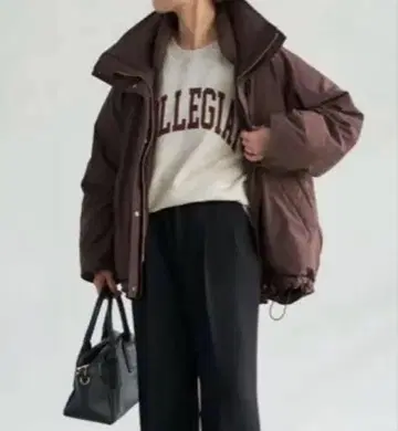 Spick & Span 2WAY 발수 다운 하프 코트 브라운 다운 36