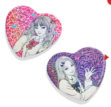 이토 준지 x 산리오 갸루 토미에 홀로그램 하트 캔뱃지 세트