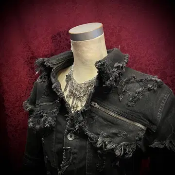 L.G.B 데미지 가공 데님 자켓 블랙 아카이브 V계 시크 스타일