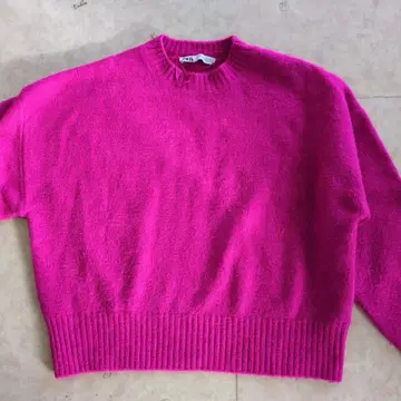 ZARA 푸크시아 핑크 빅 사이즈 니트
