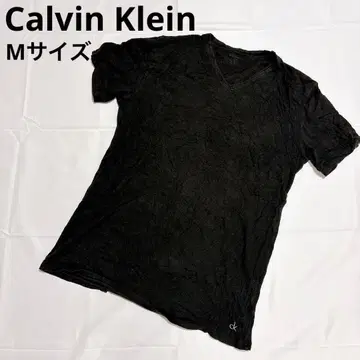 [새상품급] CalvinKlein V넥T셔츠 M사이즈 블랙 검정