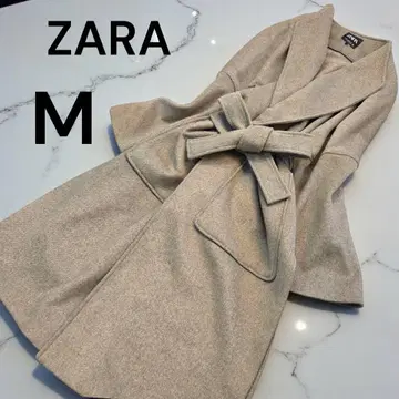 새상품급 ZARA 그레이 벨트 롱 코트 M 노카라