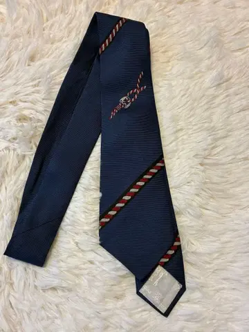 [새상품급] 도미니크 프랑스 네이비 실크 넥타이 로프 자수
