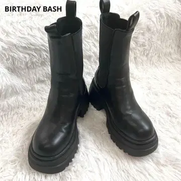 벌스데이 바쉬 사이드 고어 숏부츠 블랙 22cm 34 통굽