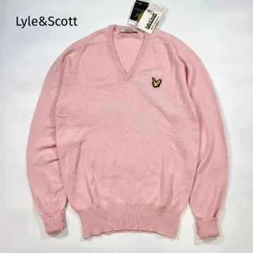 미사용 라일&스캇 캐시미어 스웨터 남성용 V넥 핑크 42