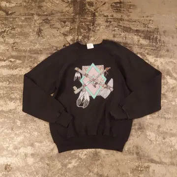 Lee USA제 네이티브 무늬 프린트 맨투맨 블랙 L