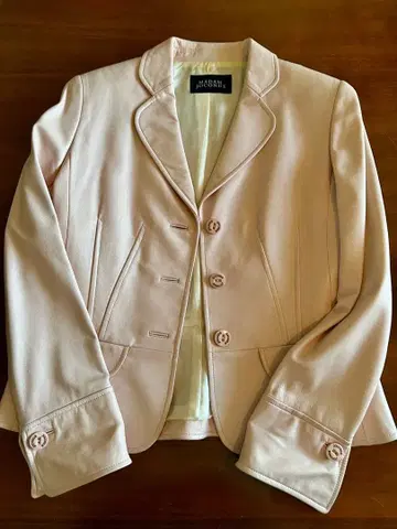 MADAM JOCONDE 핑크 가죽 자켓