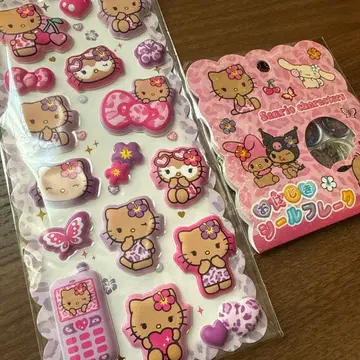 정품 쫀득쫀득 마쉬멜로우 씰 일광화상 키티 & 구슬 씰 플레이크