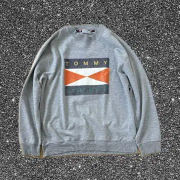 90s TOMMY HILFIGER 맨투맨 M 그레이 자수 로고 y2k