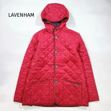 LAVENHAM 라벤햄 퀼팅 코트 38 M 후드 부착 빨간색