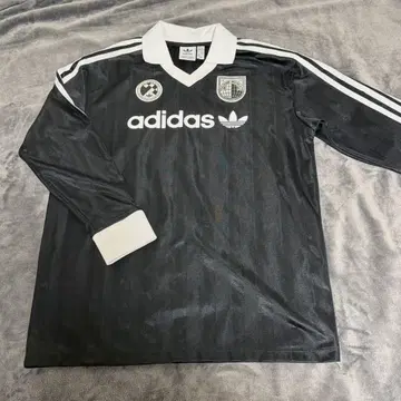 adidas 한국 블랙 축구 유니폼풍 긴팔 셔츠