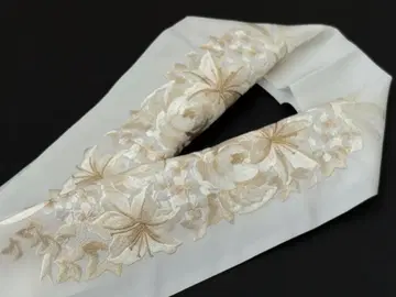 성인식 후리소데용 실엘리 자수 장식용 깃 화이트 베이지