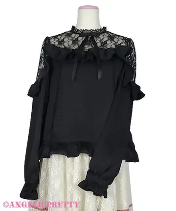 레이시 프릴 블라우스 (블랙)