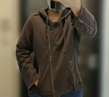 Ruff Hewn 다크 브라운 후드티 지퍼 L y2k 90s00s