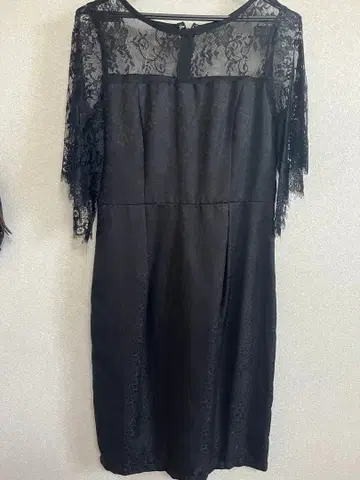 파티 드레스 블랙 레이스 원피스 경사용 원피스 무릎 기장 반팔