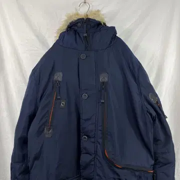 00s y2k 옴브레 충전솜 밀리터리 다운 자켓 모즈 코트