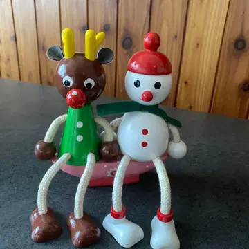 허라취키 나무 인형 레스니 루돌프 & 스노우맨