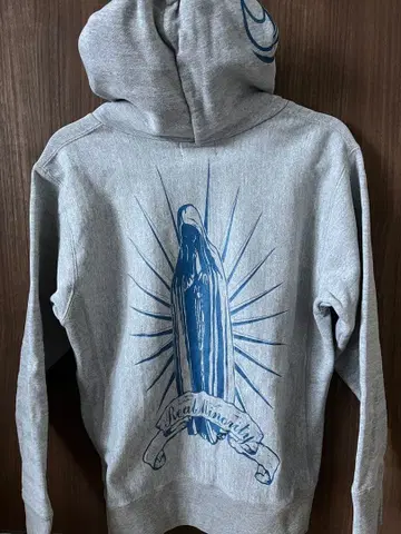 Real Minority 성모상 프린트 후드티 그레이 후드티