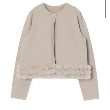 [ 시착만 한 상품 ] ANAYI 퍼 트리밍 가디건 베이지