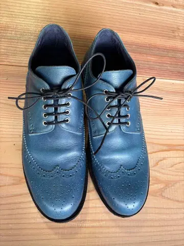 핸드메이드 가죽 신발 블루 26.5