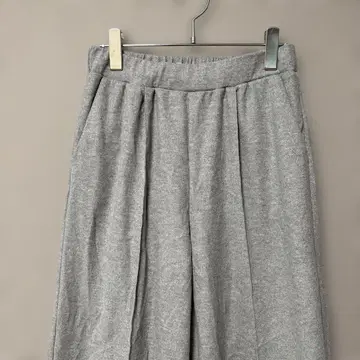 안나 리 맨투맨 센터 프레스 와이드 팬츠 (L) 라이트 그레이 허리밴딩