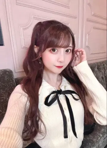 프릴 칼라 리본 리브 니트 가디건[an1804]