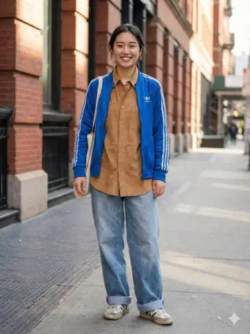 [ 새상품급 ] 한국 아디다스 트랙 자켓 블루 빅 로고