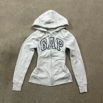 00s 헤이세이 GAP 화이트 지퍼 후드티