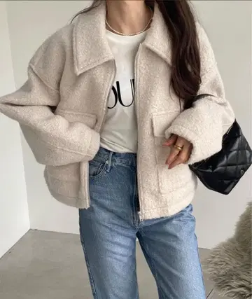 andMe 보아 자켓 코트 M 베이지