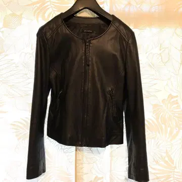 GALLERIE 램 가죽 노카라 자켓