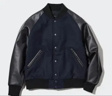 UNIQLO 바시티 자켓 XL 사이즈 네이비 x 블랙