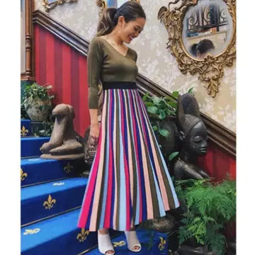 GRACE CONTINENTAL 스트라이프 롱 원피스